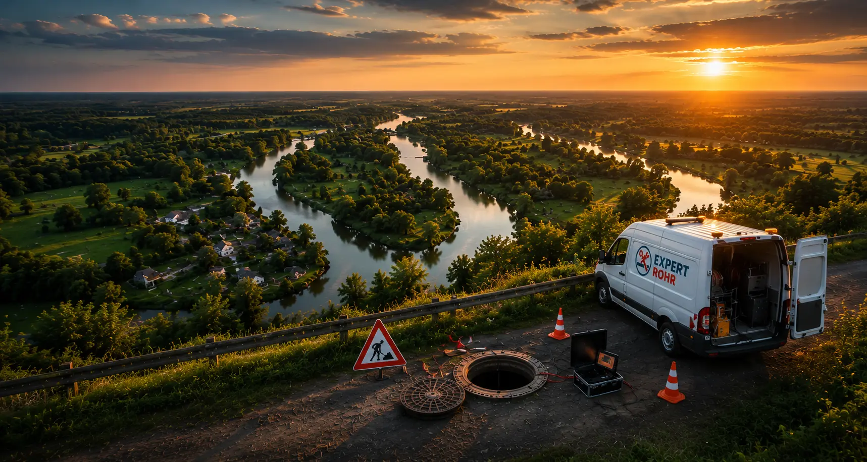 Servicefahrzeug im Spreewald
